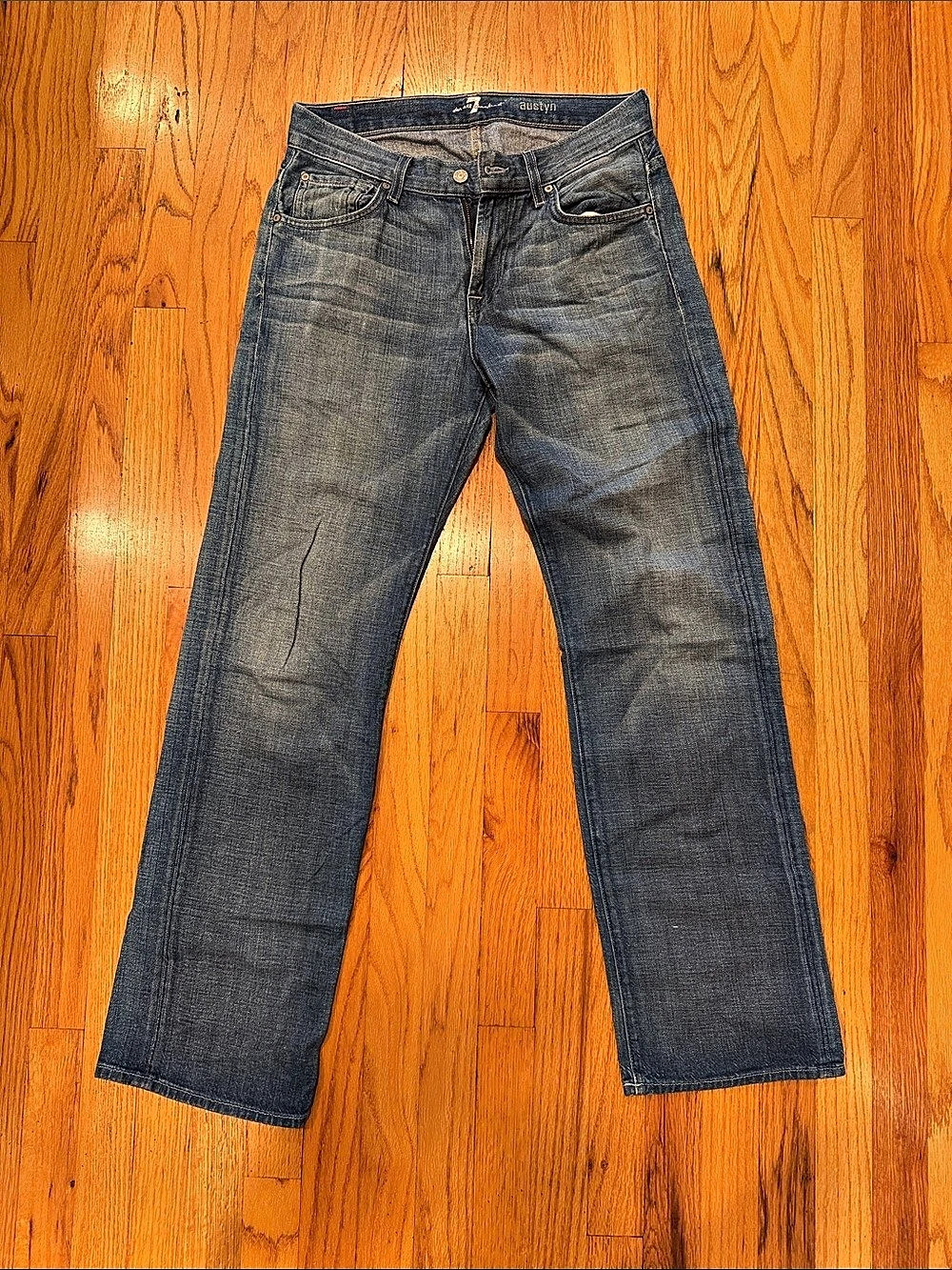 7 For All Mankind Men’s Austyn Straight-Leg Jeans in Blue Waist 30